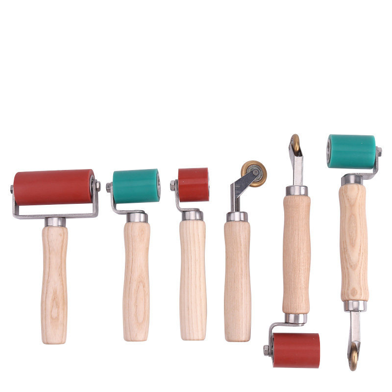 Woodworking Book - Hand Push Silicone Pressure Roller, Leather