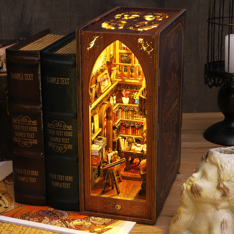 Woodworking Book - DIY Book Nook Insert Kits Wooden