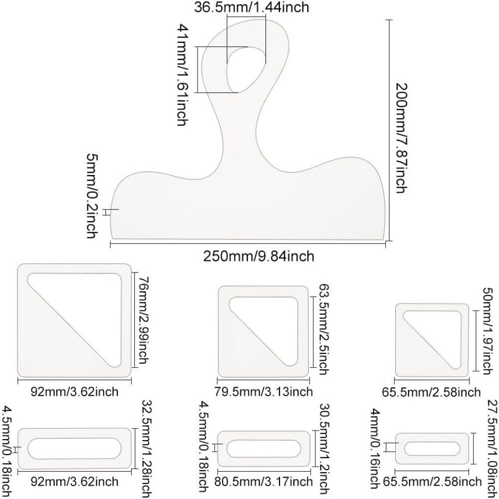 7Pcs Charcuterie Template Acry - огляд і ціна Woodworking Groove