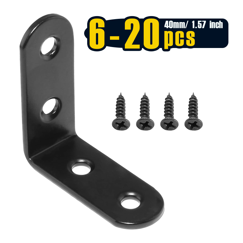 6-20 Pcs Black Corner Brace L  - огляд і ціна Woodworking Joint