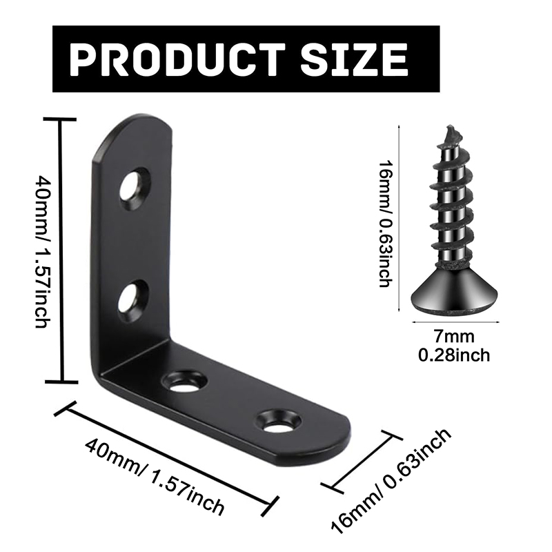 6-20 Pcs Black Corner Brace L  - огляд і ціна Woodworking Joint